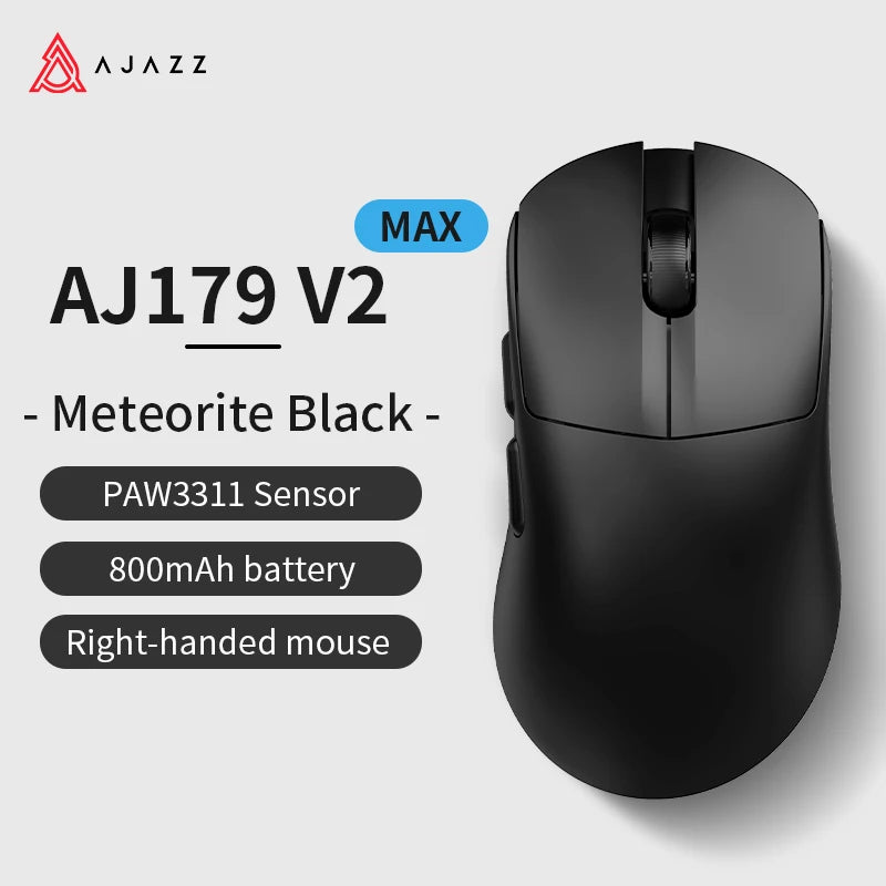AJAZZ AJ179 V2 MAX Tri-mode right-handed mouse 56g lightweight PAW3311 sensor Huanuo Micro Switch TelinkMicrochip