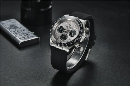 PAGANI DESIGN V2 40MM Quadrante meteorite Orologio da uomo al quarzo Cronografo retro in zaffiro Orologio impermeabile da uomo Reloj0 hombr