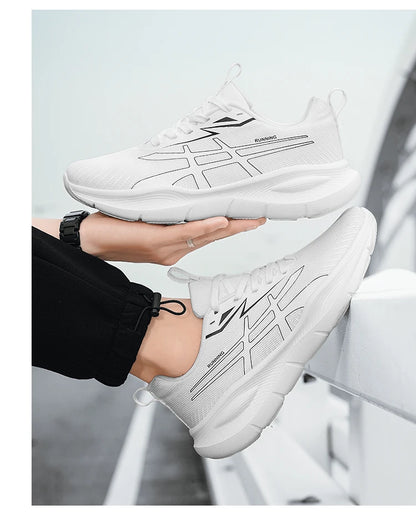 Men's and Women's EVA Sole Mesh Upper Breathable Running Shoes Soft Shock-Absorbing Sports Shoes Unisex Lightweight Sneakers