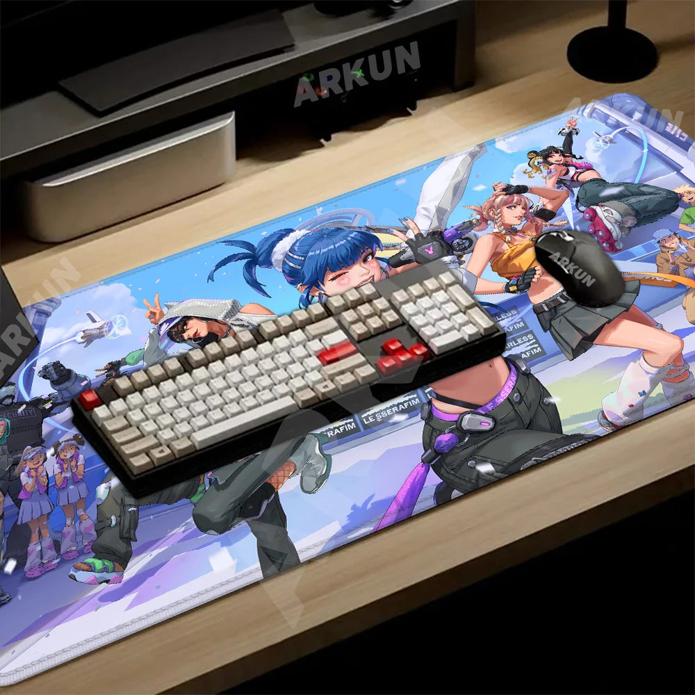 Moderna velika FPS 900x400 anime gaming djevojka Overwatch podloga za prijenosno računalo i ured, mekana gumena podloga za stol, XXL gaming podloga za miš