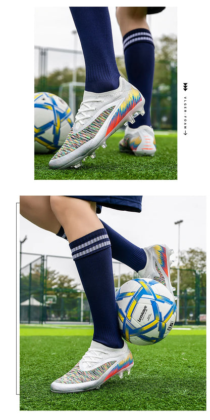 New Men Soccer Shoes Cleats Women Professional Football Boots Training Outdoor Durable Firm Ground Lightweight Adult Rugby
