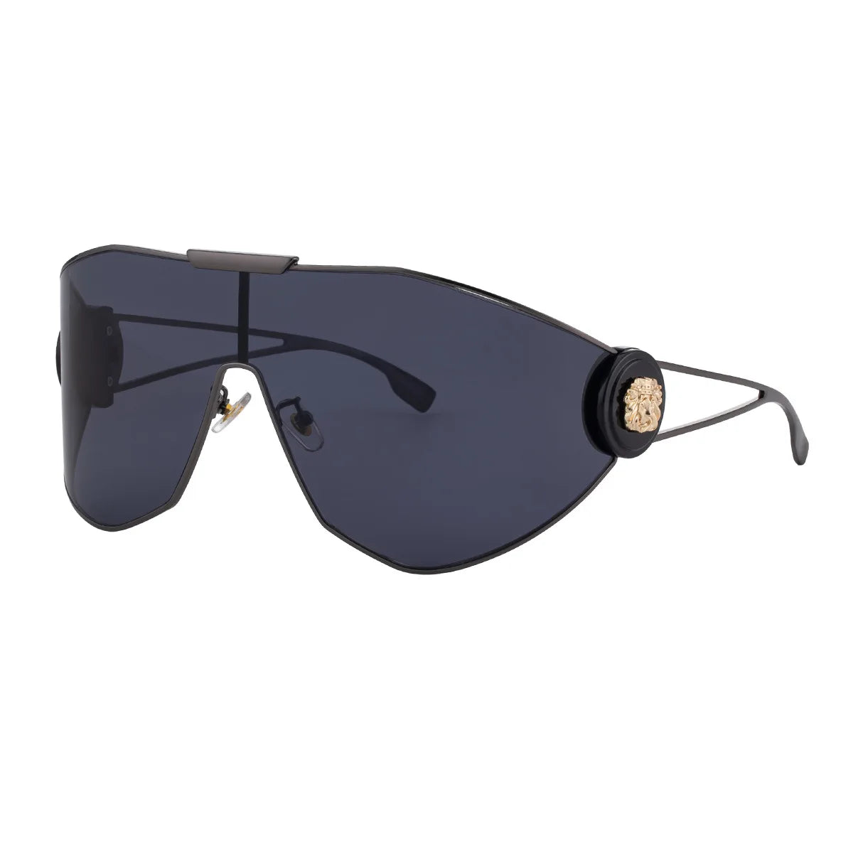 Oversized One-Piece Windproof Mask Sunglasses Women 2026 Luxury Fashion Vintage Steampunk Polygon Shield Wrap Around Sun Glasses