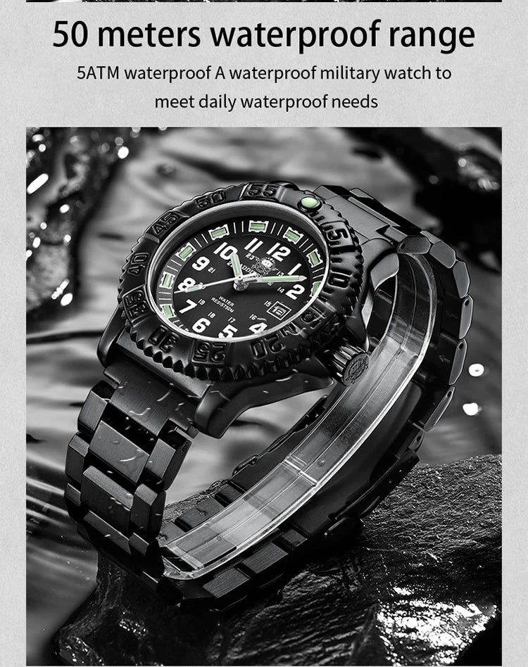 ADDIESDIVE Men’s Luxury Military Sport Quartz Watch  Luminous Dial, Rotating Bezel, Nylon Strap & 50M Water Resistant