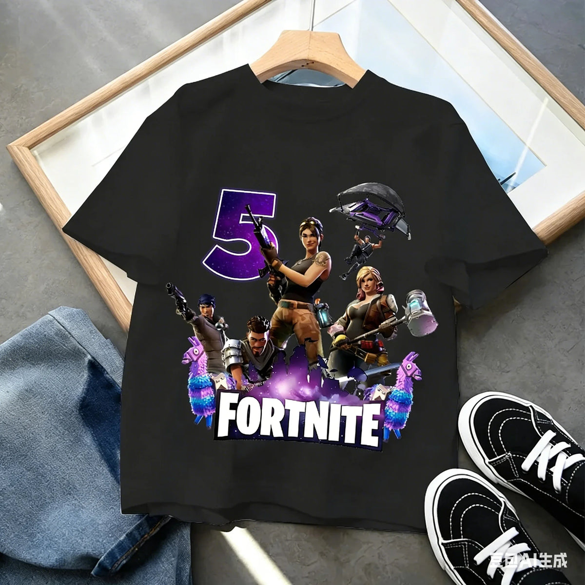 Fortnites dječje majice s brojem za rođendane za djevojčice i dječake, ljetna odjeća, pamučne majice za bebe, kratke majice za zabave, kratkih rukava, poklon za malu djecu