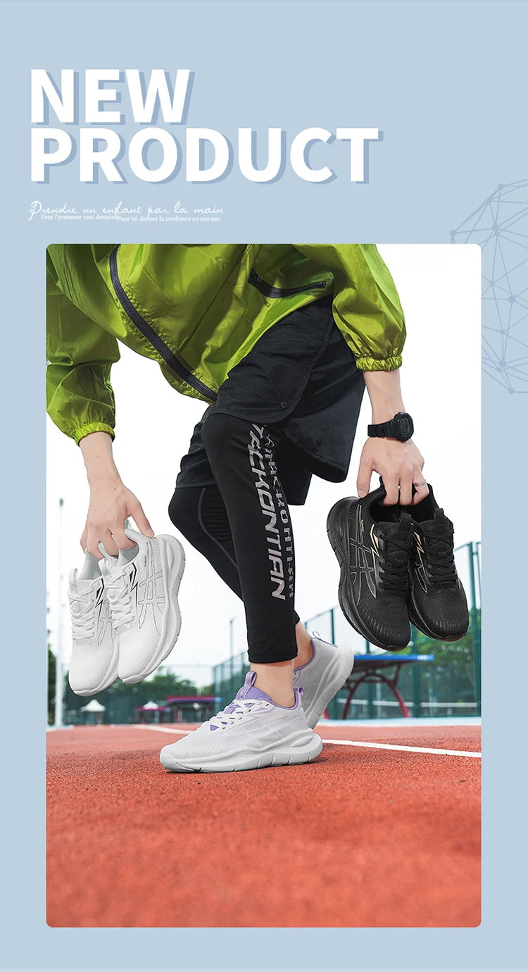 Men's and Women's EVA Sole Mesh Upper Breathable Running Shoes Soft Shock-Absorbing Sports Shoes Unisex Lightweight Sneakers