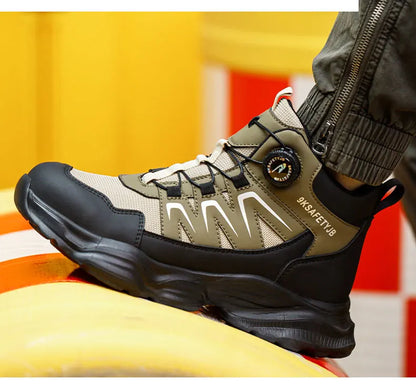 Bouton de Rotation bottes de sécurité de travail hommes bout en acier chaussures de travail Anti-smash Anti-crevaison protection hommes chaussures de sécurité taille 47 48