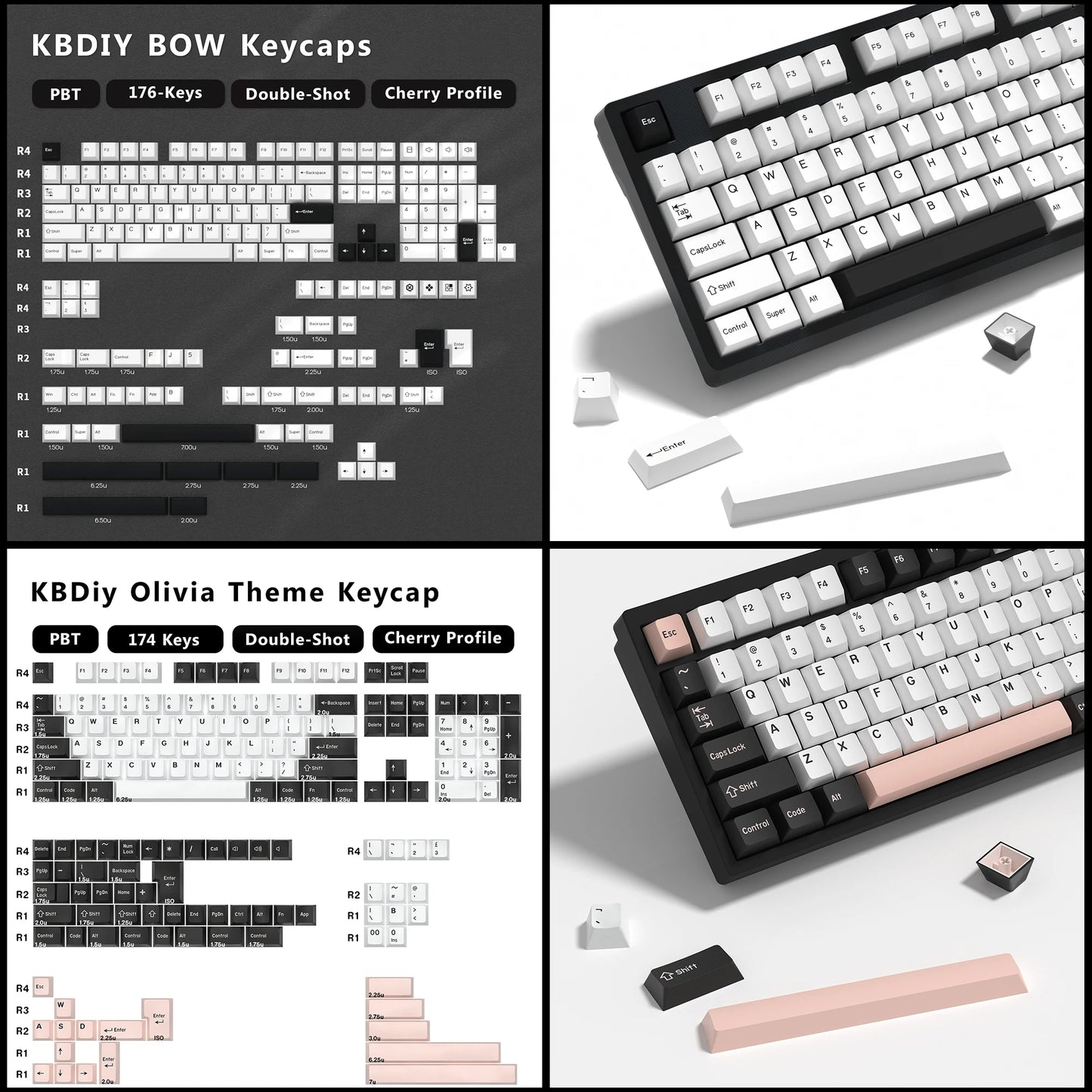 KBDiy GMK Illusion Set di tasti profilo Cherry Double Shot PBT ISO per tastiera meccanica gamer Kit Gaming stile rétro