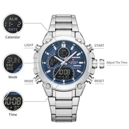 NAVIFORCE New 2026 Wristwatch For Men Bussiness Original Design Waterproof Digital Fashion Normal Watches Male Relogio Masculin