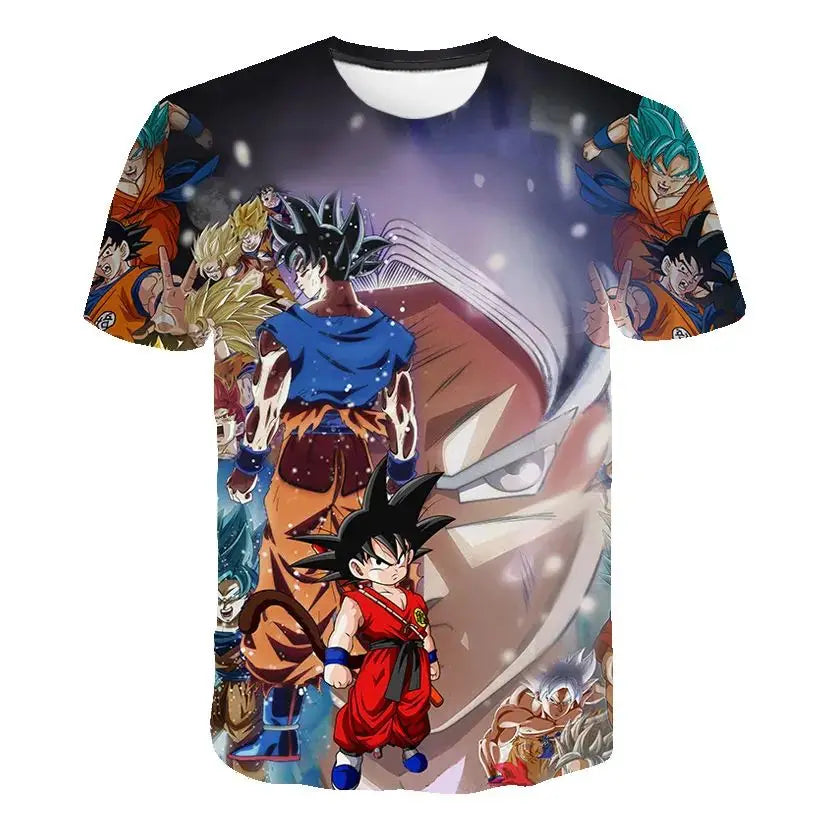 Dragon Ball 3D-nyomtatott póló gyermekruházathoz, felnőtt nyári rövid ujjú anime póló, alkalmi és divatos