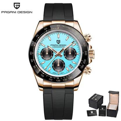 PAGANI DESIGN V2 40MM Quadrante meteorite Orologio da uomo al quarzo Cronografo retro in zaffiro Orologio impermeabile da uomo Reloj0 hombr
